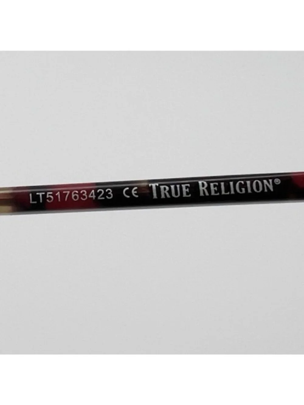 True Religion TRU T037 Eyeglass Frames Full Square Red Black Marble 53-17-140